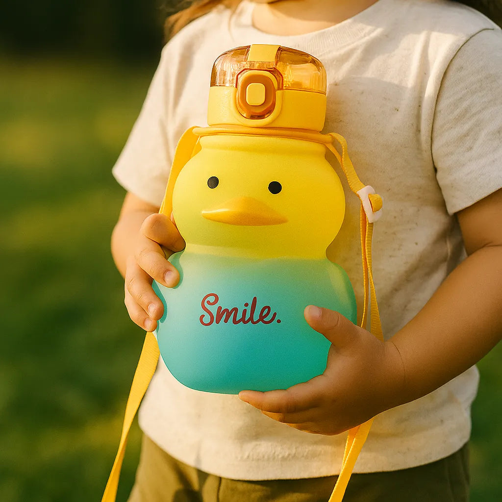 Gourde poussin porté par enfant