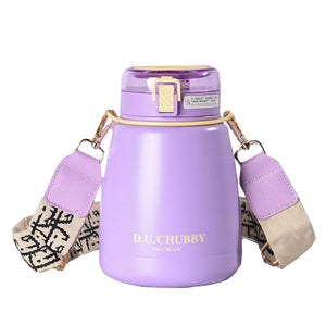 Gourde avec violette avec paille et sangle