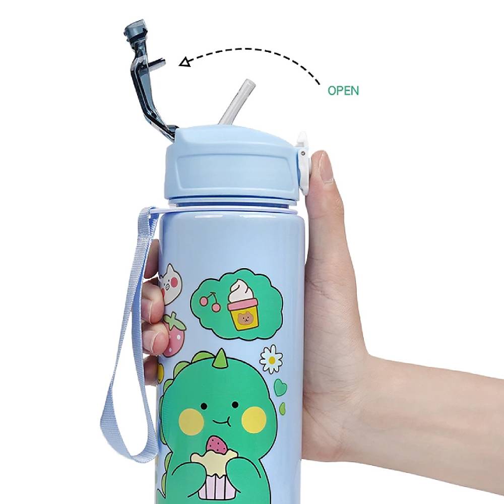 Gourde bleu avec système d'ouverture facile