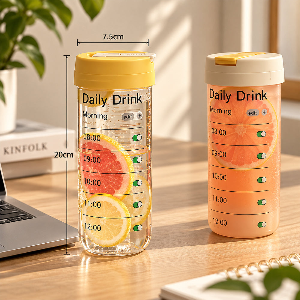 Gourde de motivation en verre avec graduation