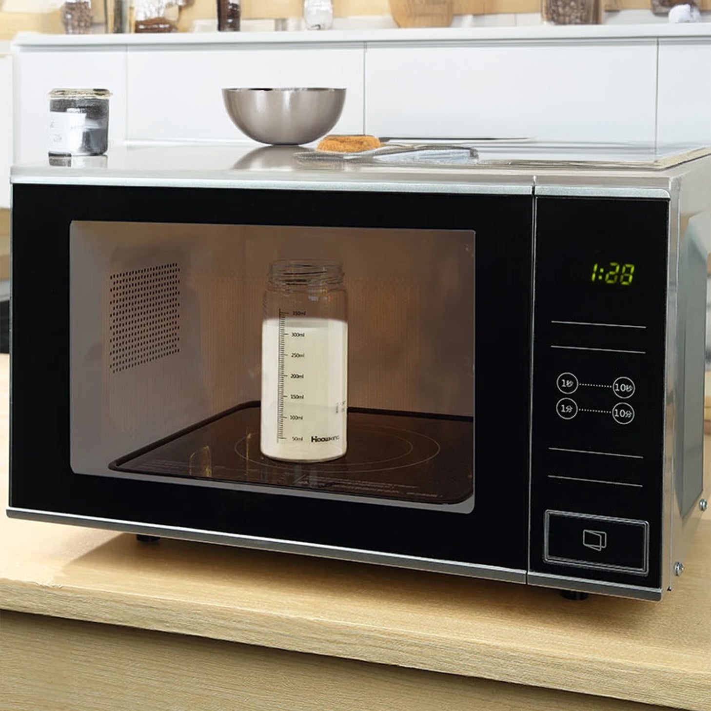 Gourde en verre qui va au micro-onde