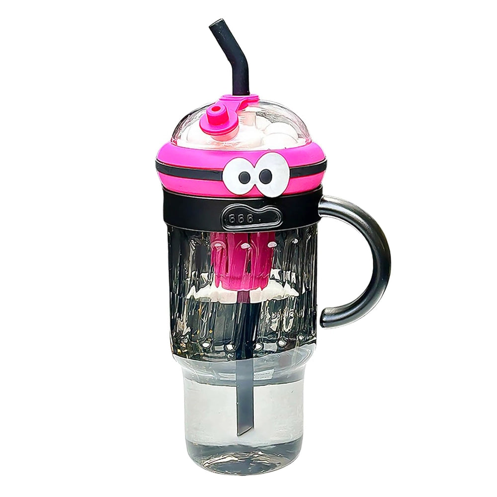 Gourde noire rigolote avec paille