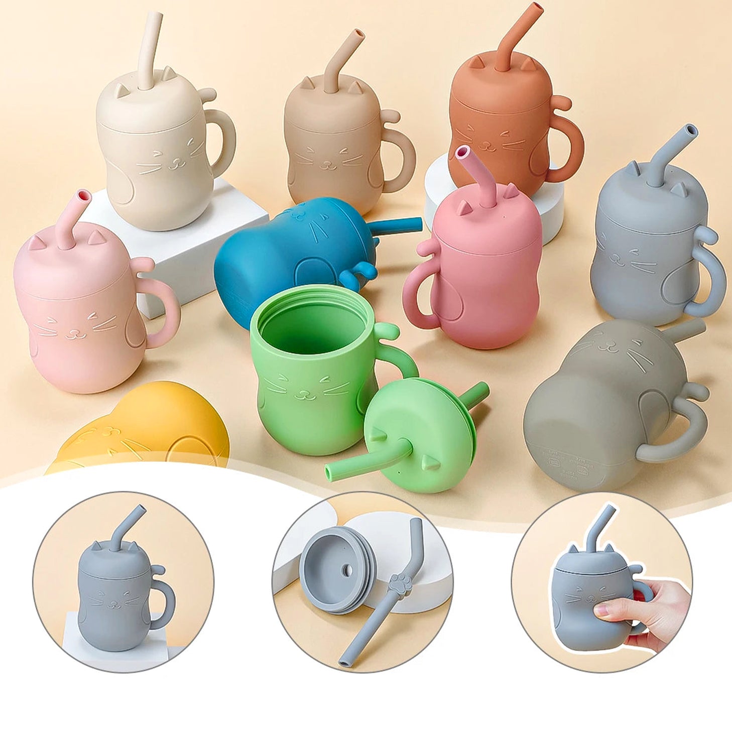 Gourdes gobelet chat pour enfant