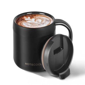 Gourde tasse isotherme noire avec poignée