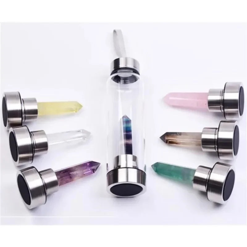 gourde avec cristaux de purification