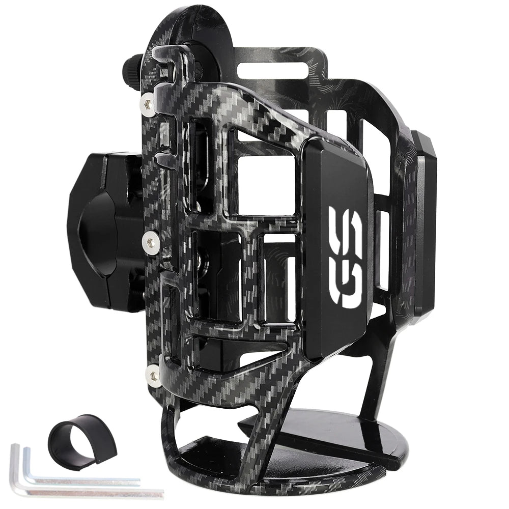 Support bouteille noire carbone tressé