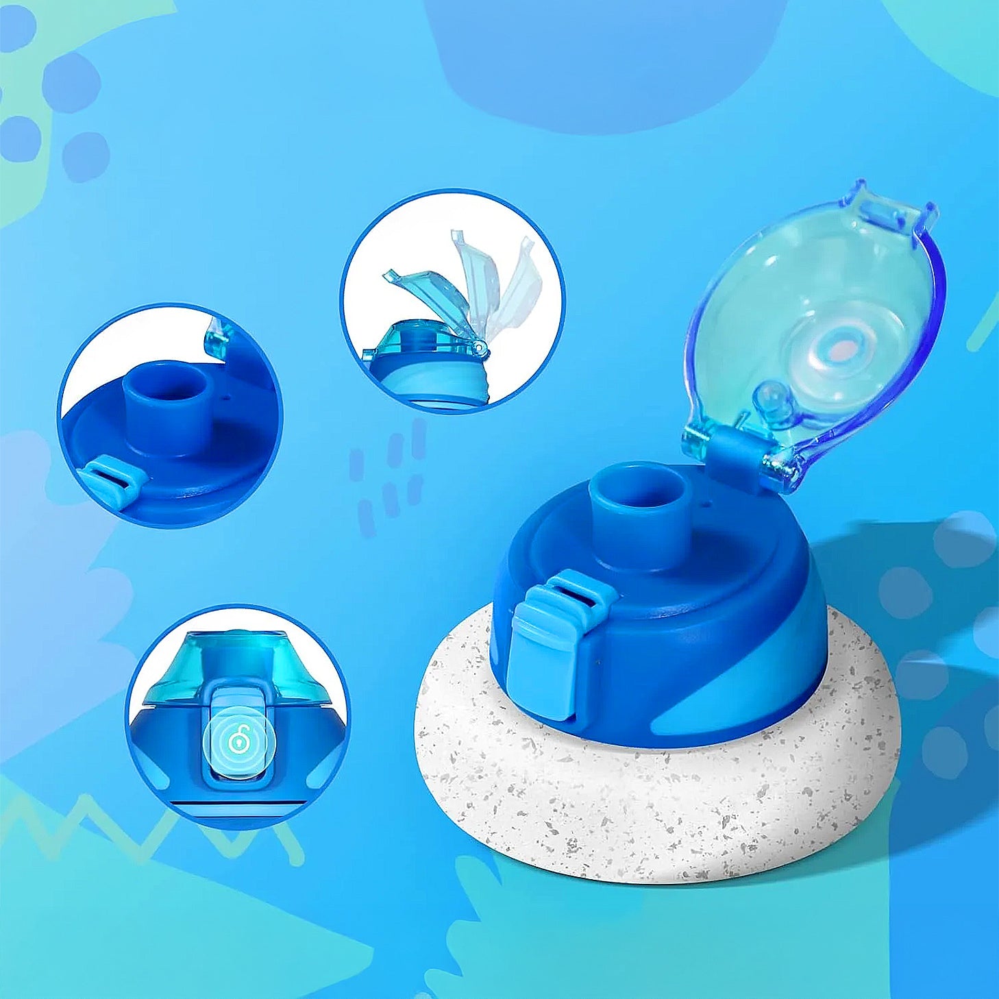 couvercle de gourde avec bouton