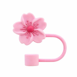 embout de paille fleur de cerisier rose