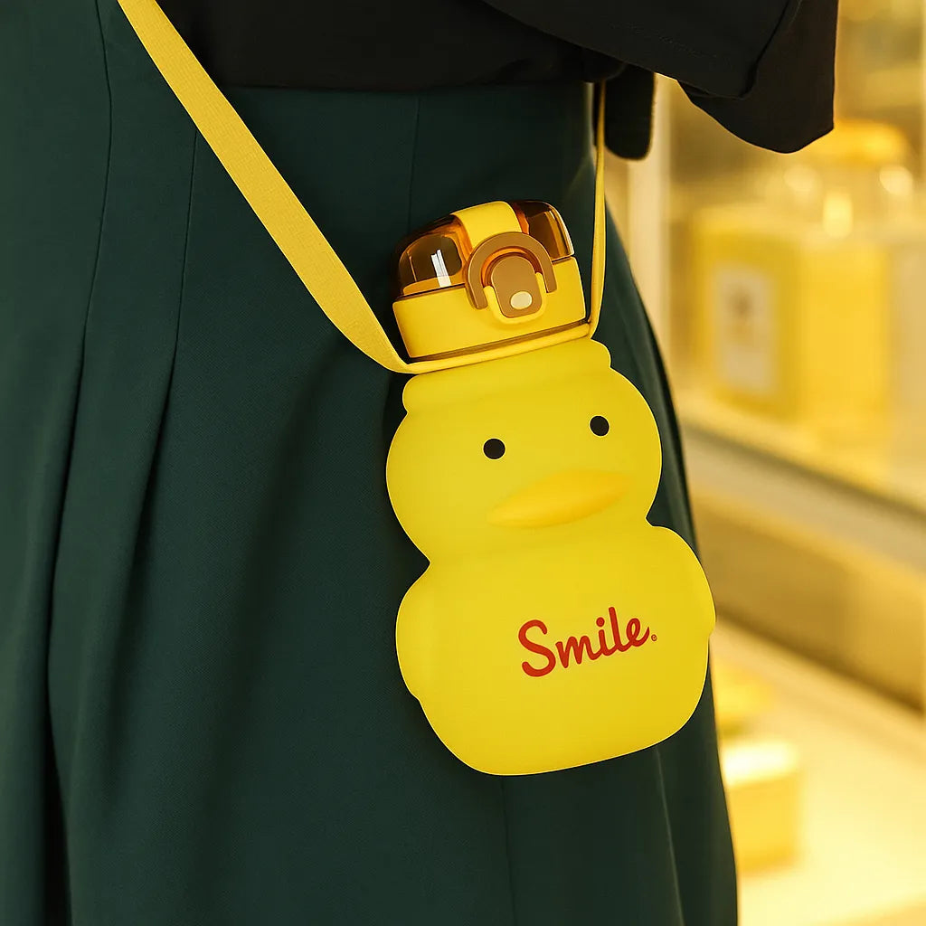 gourde enfant canard jaune portée épaule
