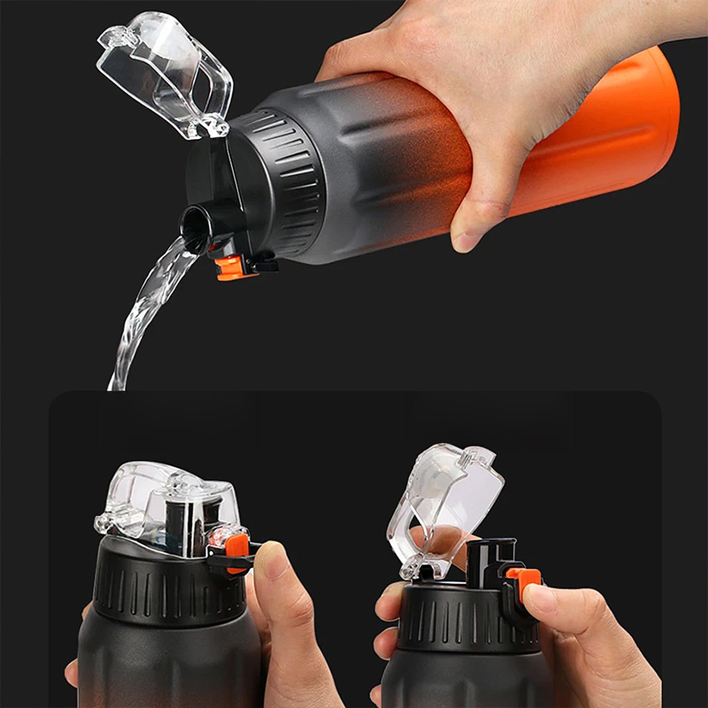 gourde 600ml avec ouverture bouton facile