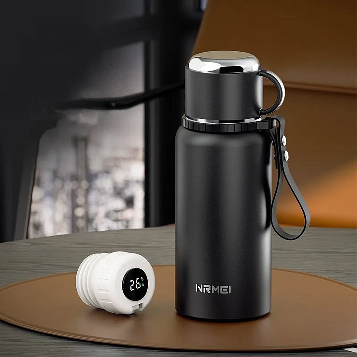 gourde 800ml intelligente noire isotherme