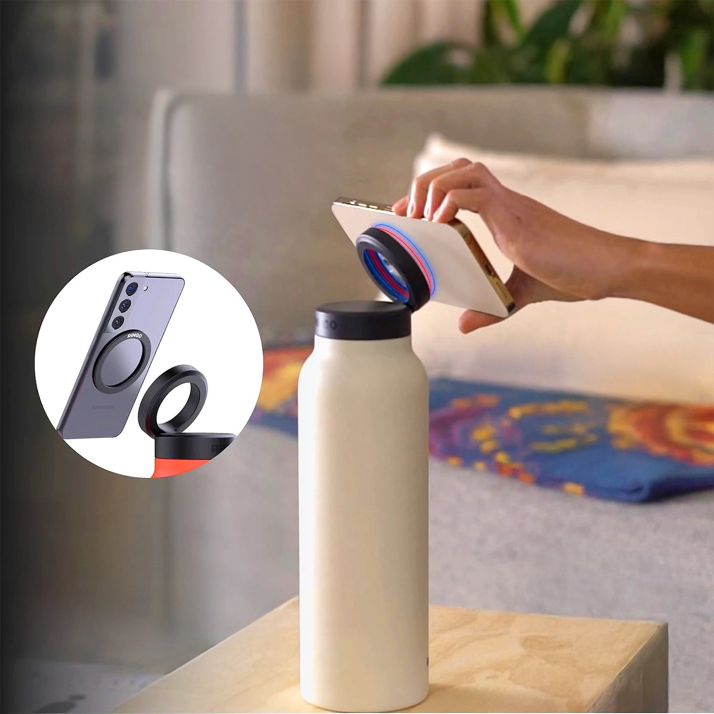 Gourde avec support téléphone