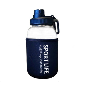 gourde de sport en verre avec étui