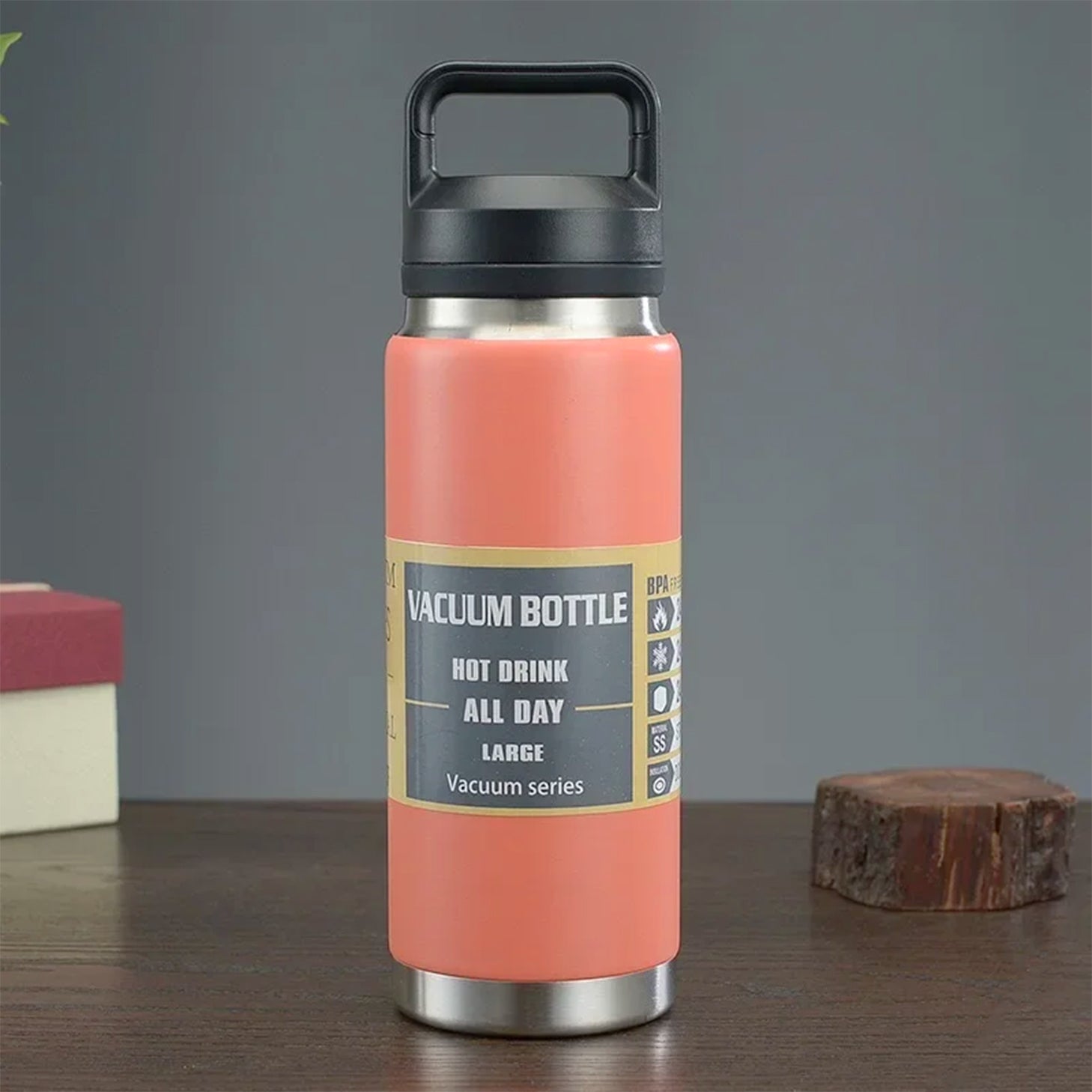 gourde rose en acier inoxydable isotherme