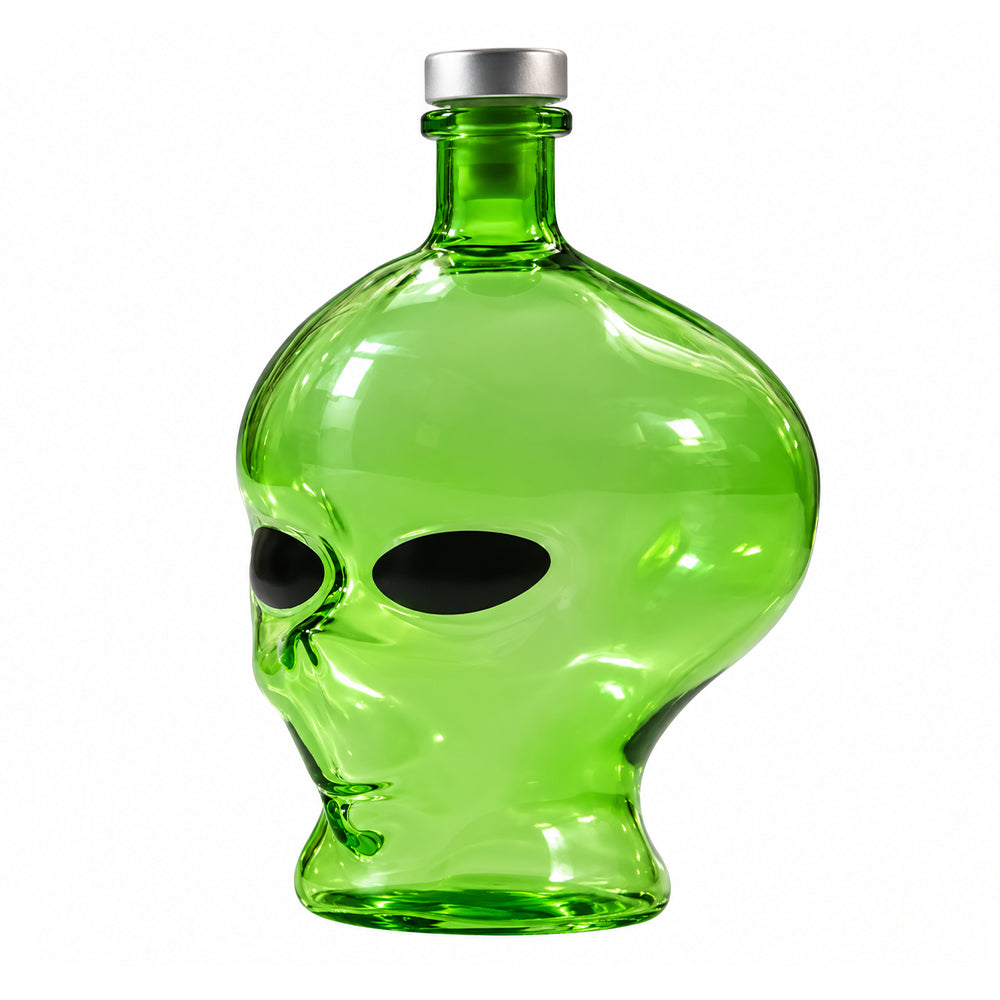 gourde alien en verre vert