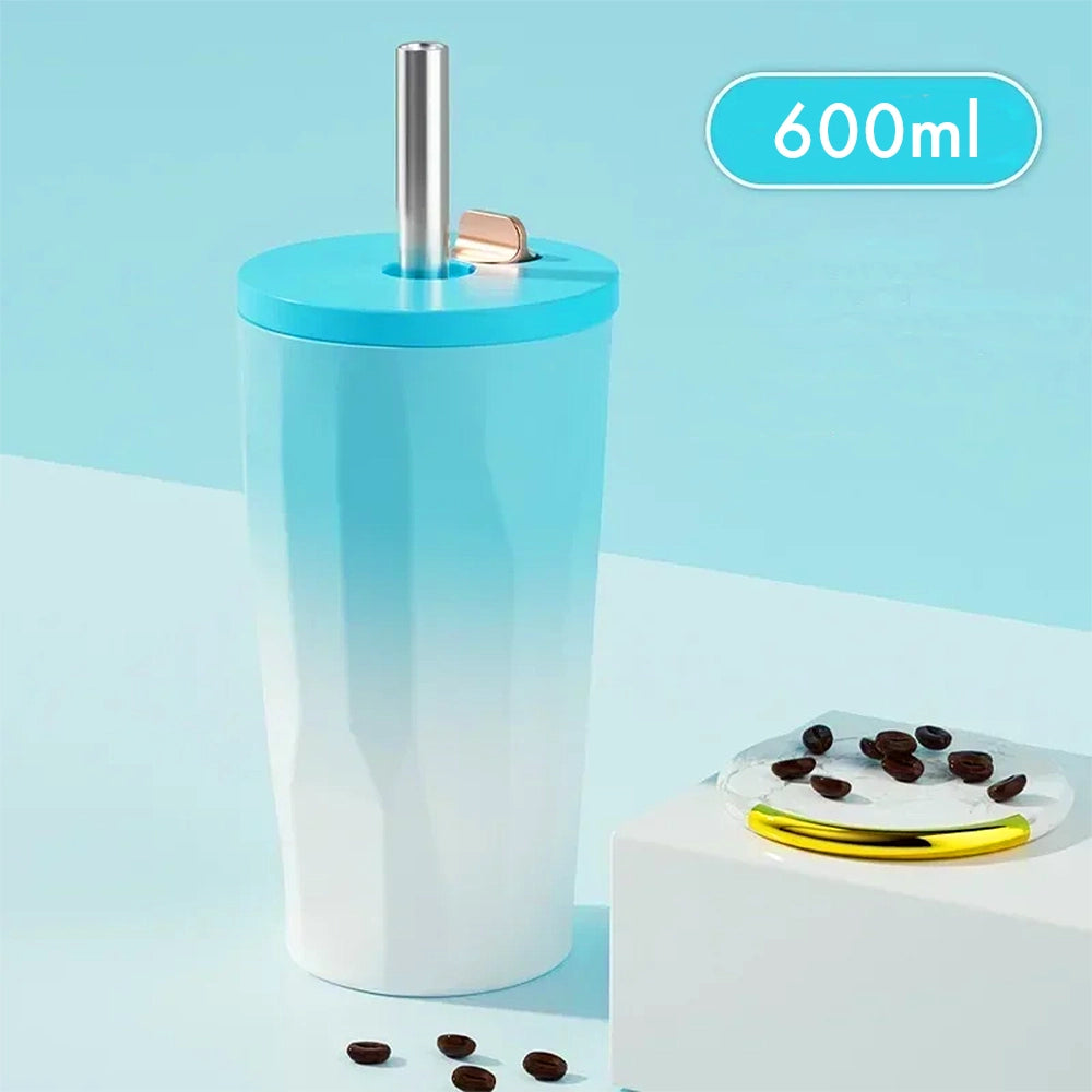 gourde avec paille gobelet 600ml isotherme