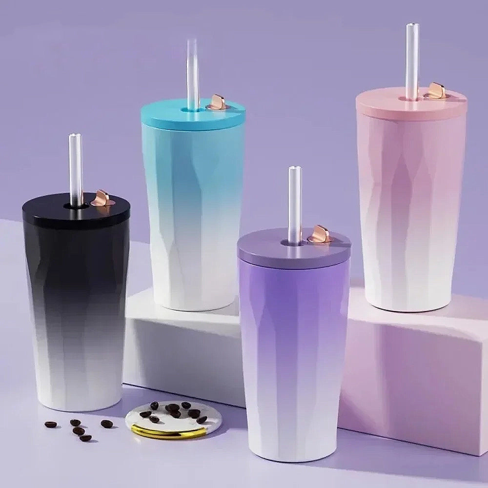 gourde avec paille inox 600ml isotherme