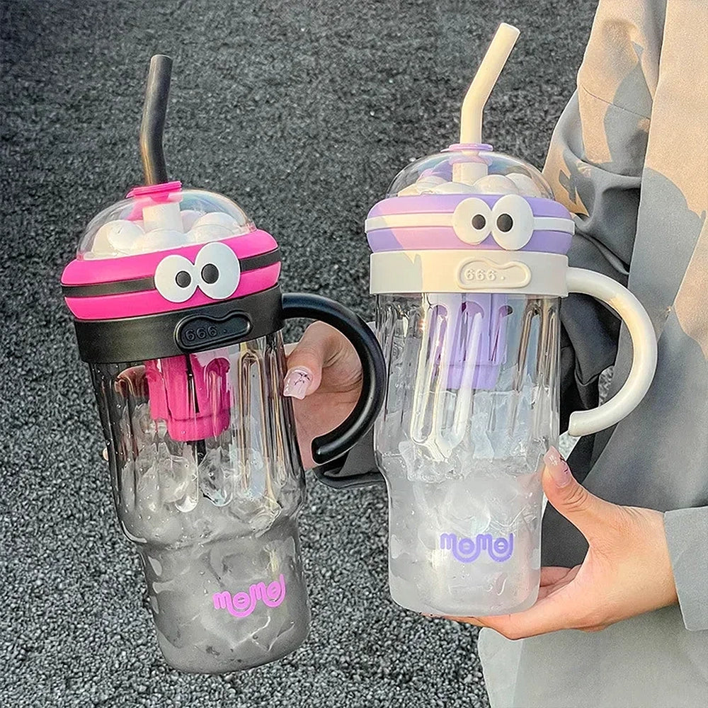 gourde avec paille rigolote et infuseur