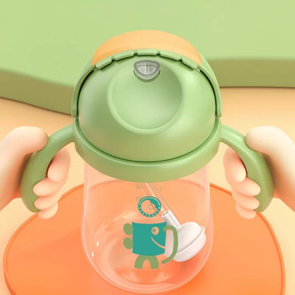 gourde avec poignée pour les enfants verte