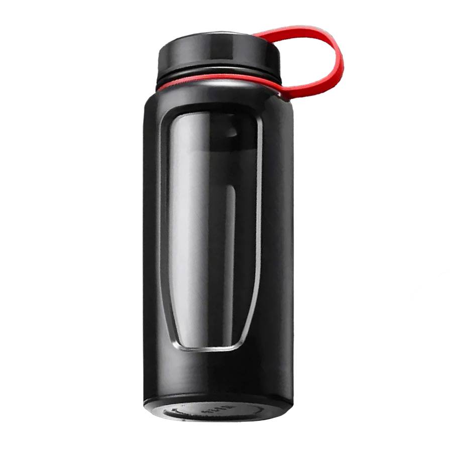 gourde avec protection en verre noire