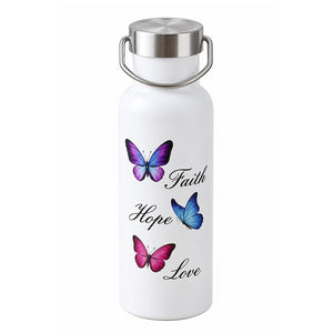 gourde blanche avec design papillon