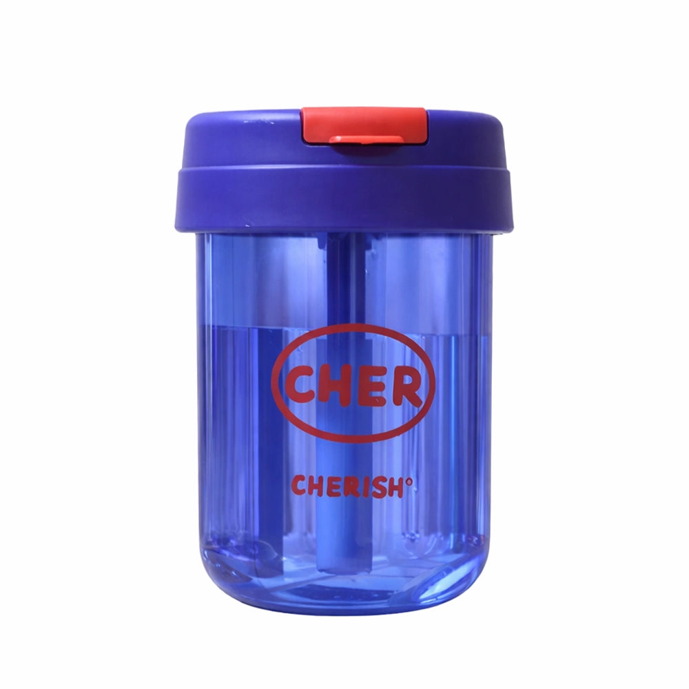 gourde bleu et rouge avec paille 330ml