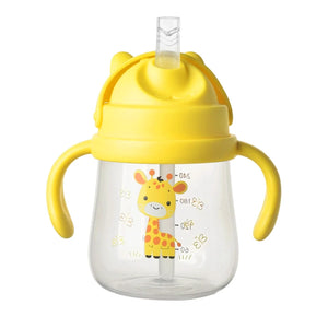 gourde enfant girafe gradué avec paille