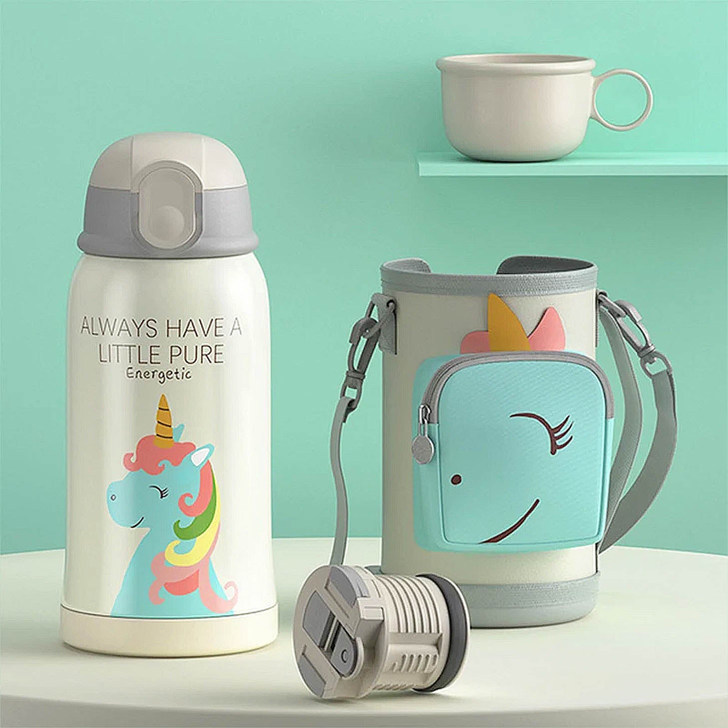 gourde enfant licorne avec housse