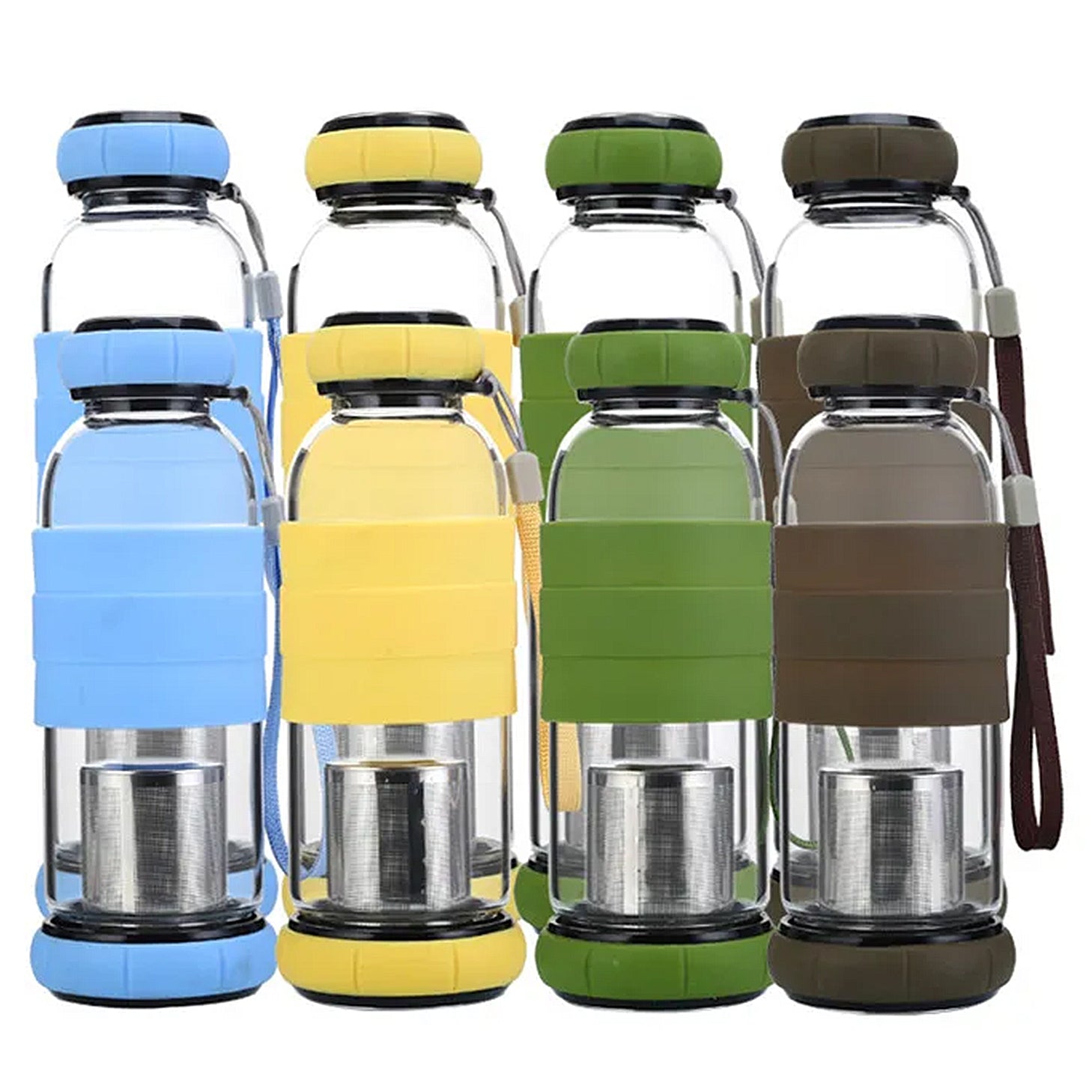 gourde en verre avec protection et infuseur