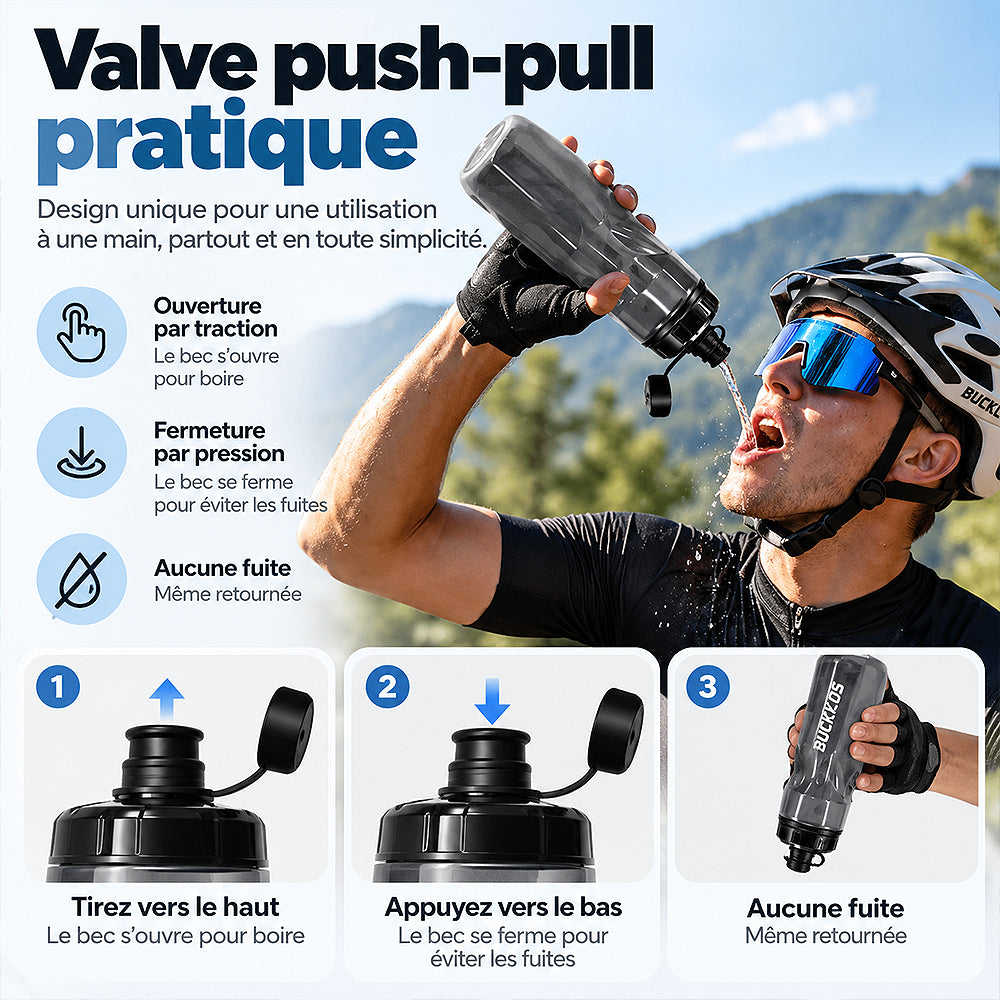 gourde flexible avec valve pratique