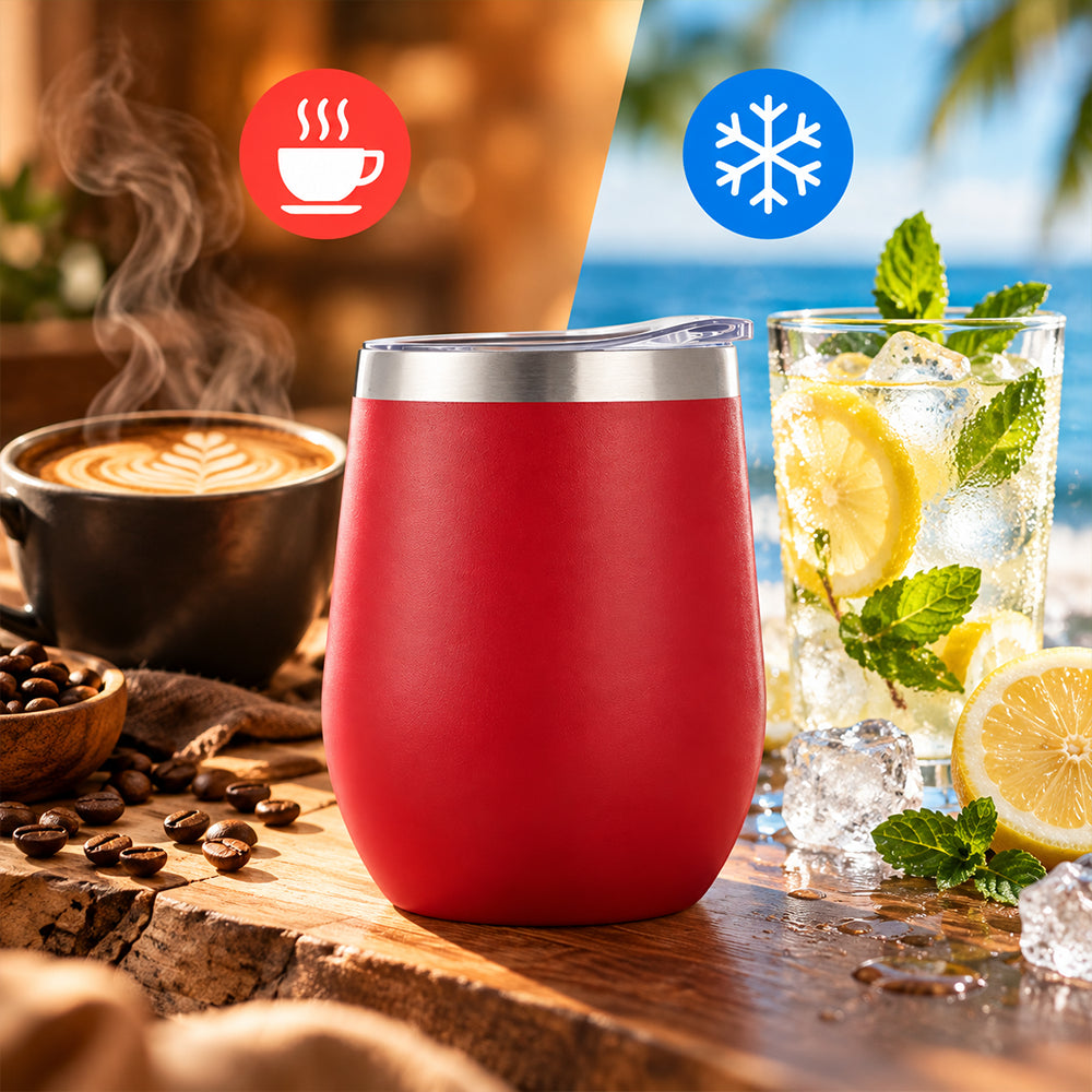 gourde gobelet en inox isotherme rouge