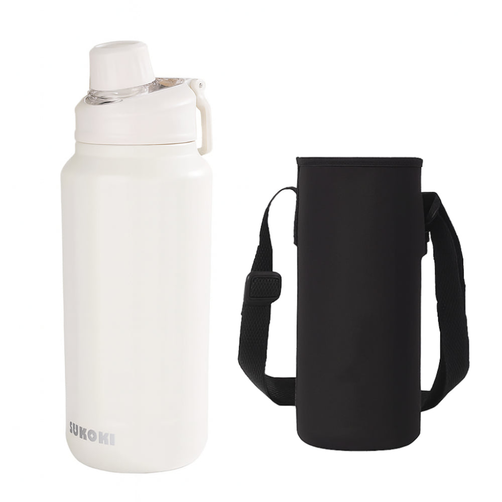 gourde isotherme blanche avec étui