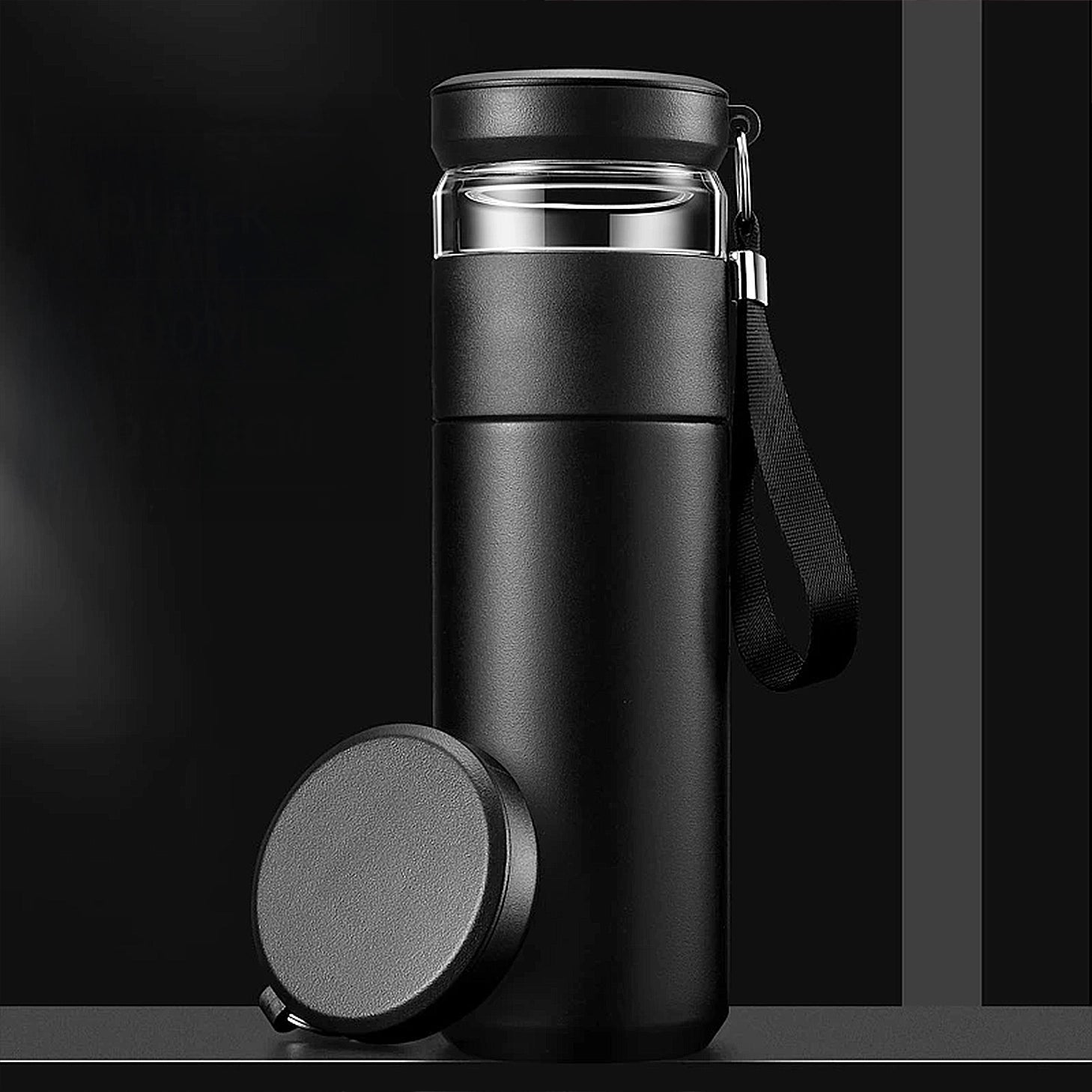 gourde isotherme noire infusion thé