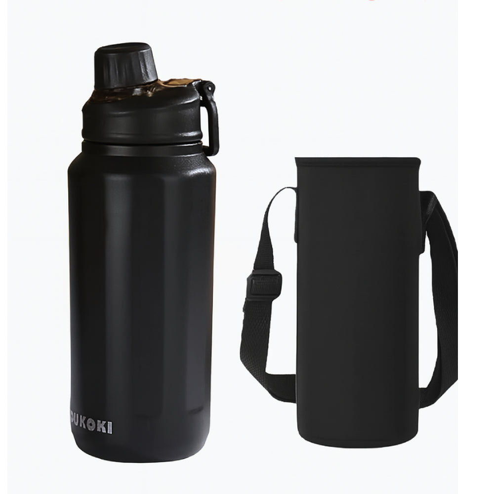 gourde noire 1000ml avec étui