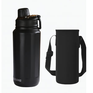 gourde noire 1000ml avec étui