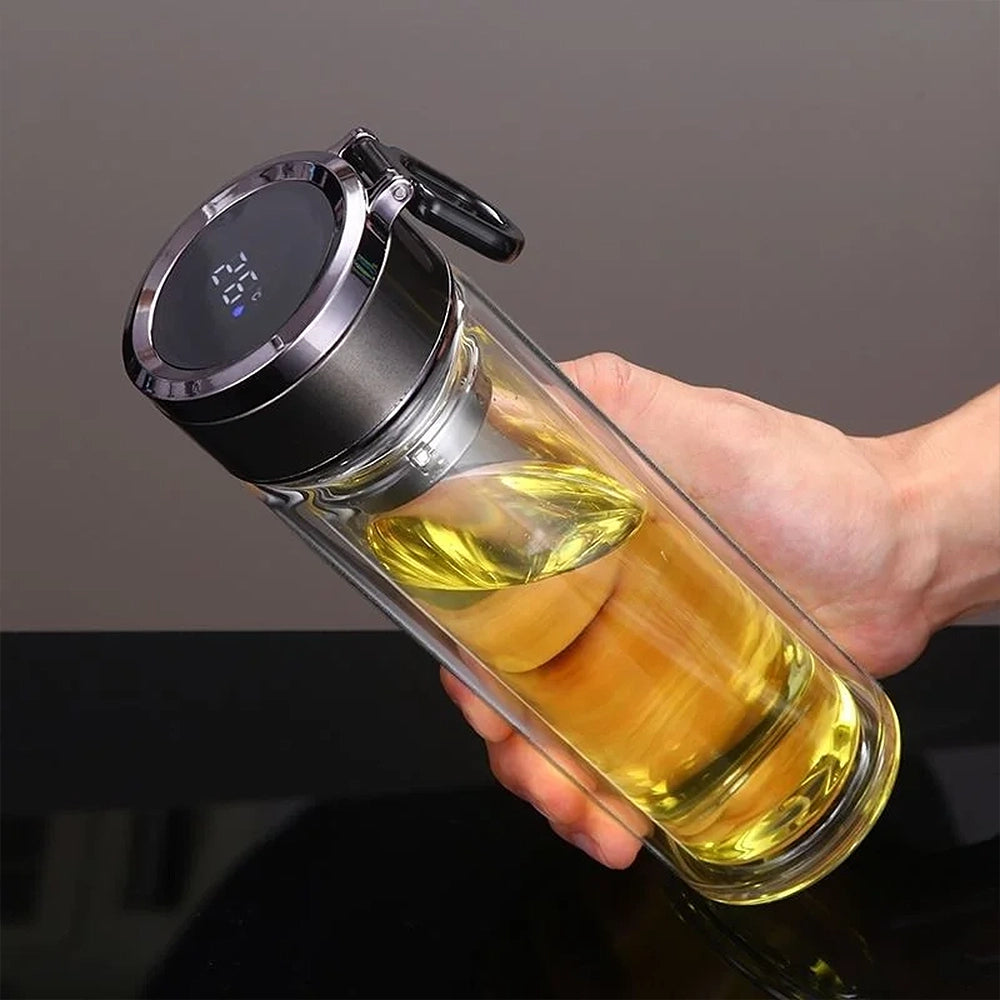 gourde qui affiche la température en verre