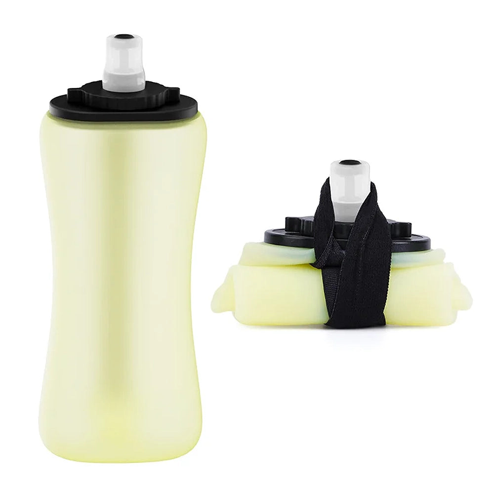 gourde souple pliable 350ml jaune