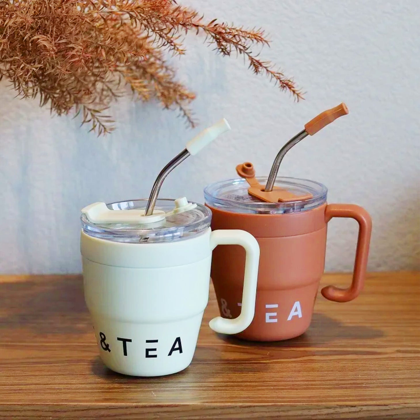 gourde tasse avec paille design