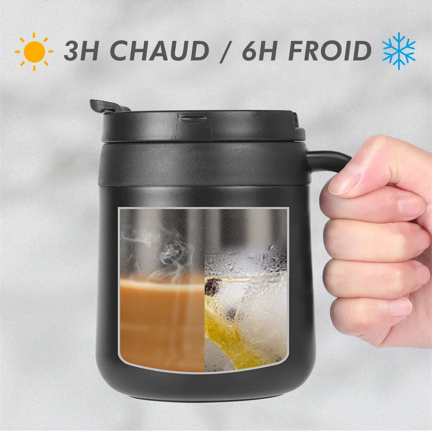 gourde tasse isotherme avec poignée