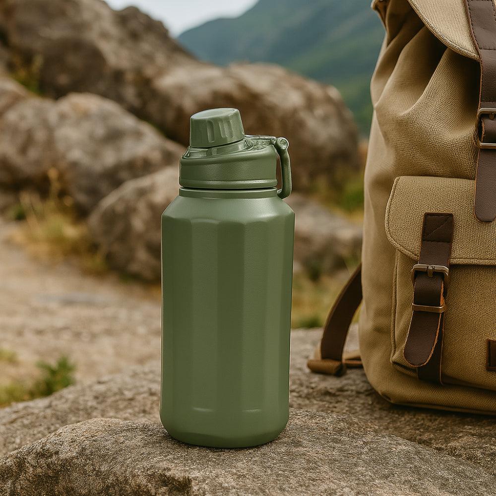 gourde verte en inox 1L