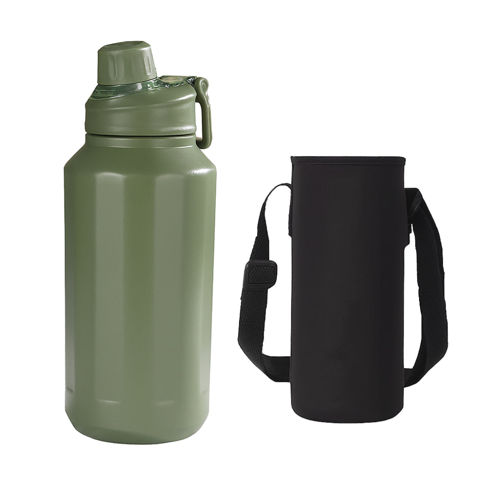 gourde verte isotherme avec étui