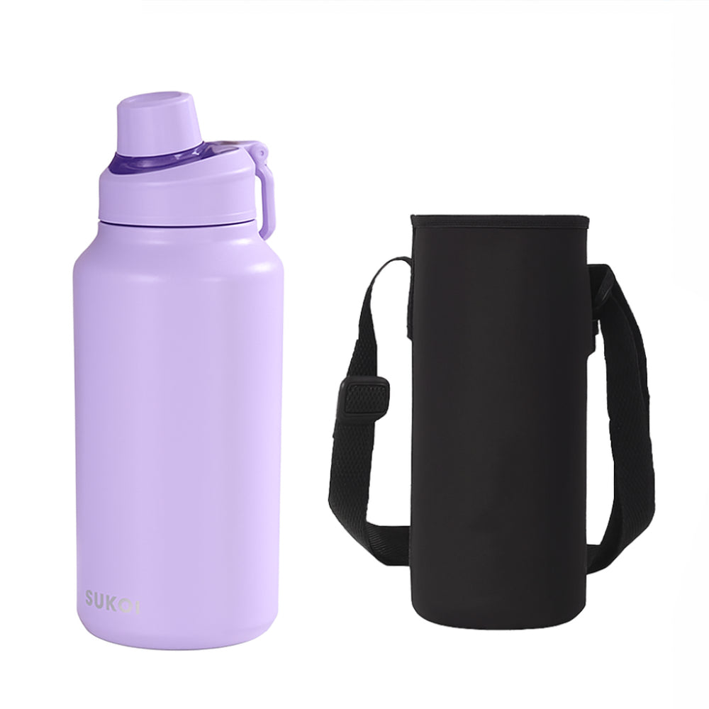 gourde violette de 1 litre avec étui