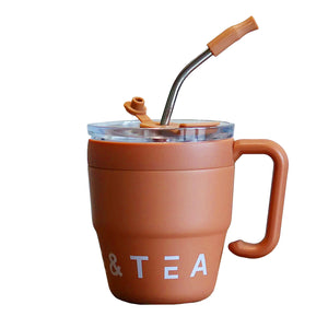 mug gourde marron avec paille