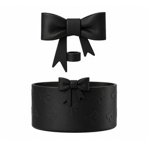 protection gourde et protection paille noir design nœud