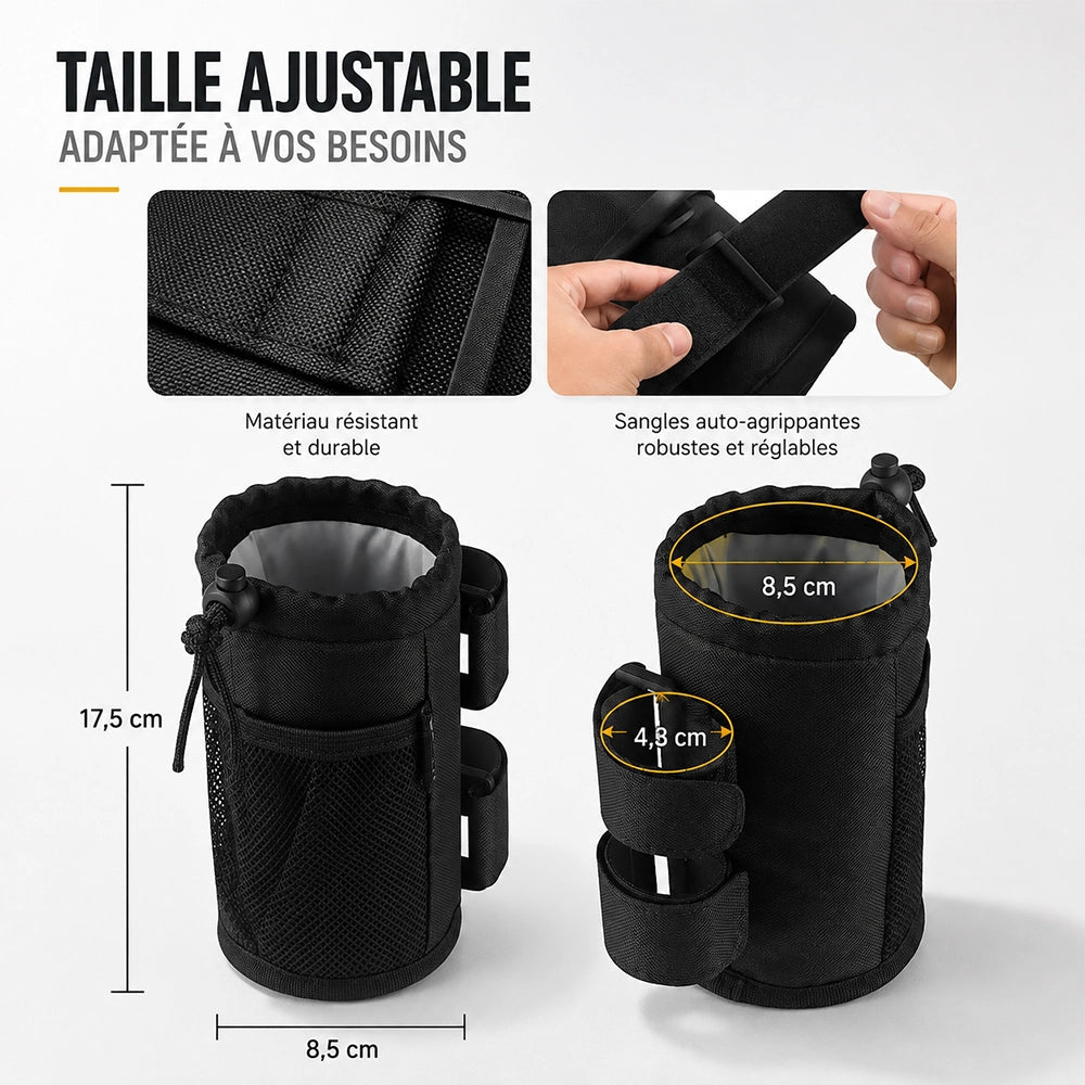 sac de gourde fixable avec velcro