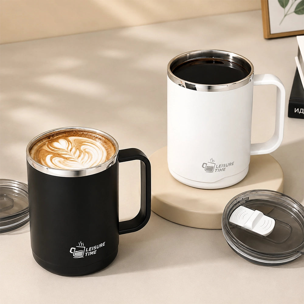 tasse isotherme noire avec poignée