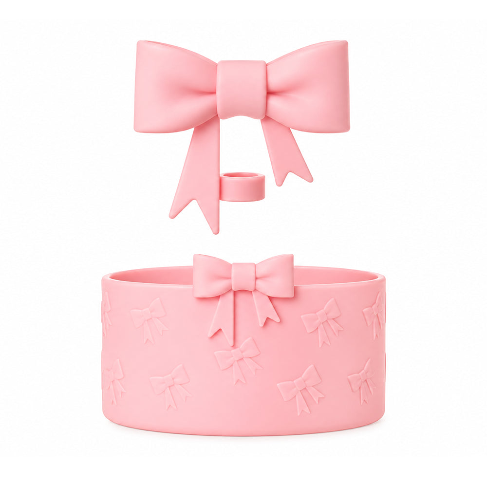 Base protection silicone rose gourde avec embout paille