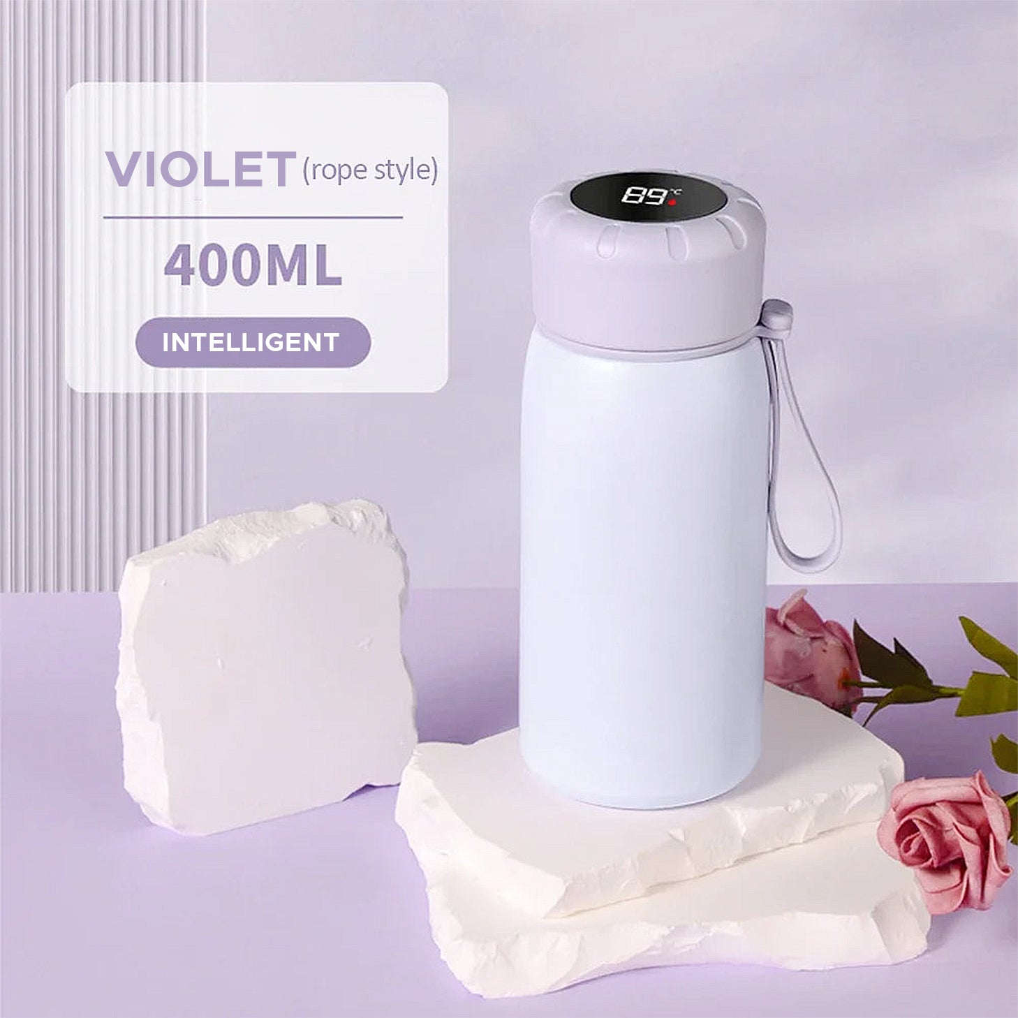 Gourde violette intelligente avec écran tactile