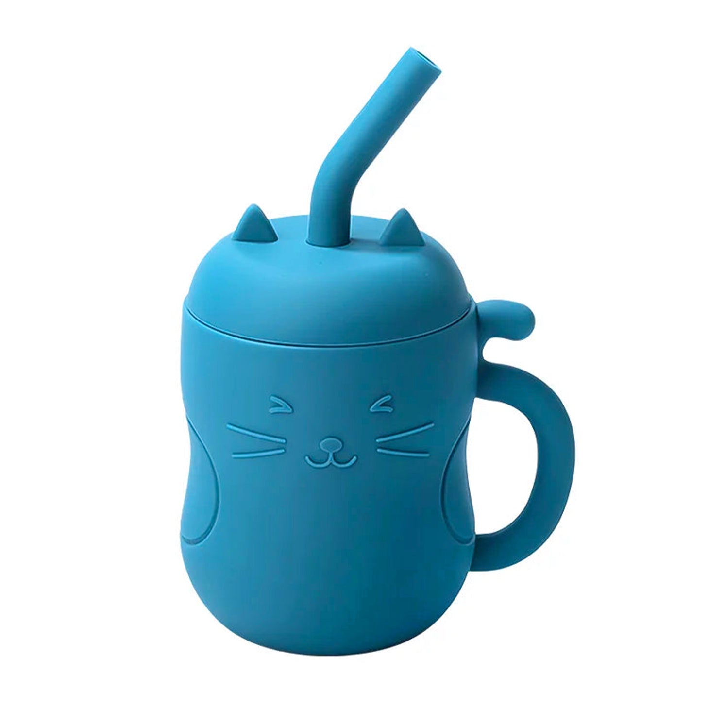 Gourde gobelet chat bleu pour enfant