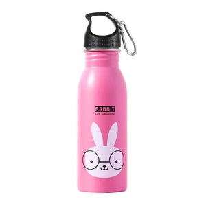 Gourde lapin rose pour enfant en inox